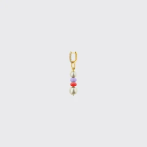 LILAC-RED DOUBLE PEARL DIAMOND B-BOY EARRING>Boochier Clearance