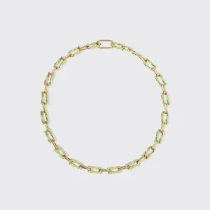 LIME GREEN FIVE DIAMOND FRUIT HOOPS NECKLACE>Boochier Fashion
