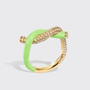 LIME GREEN FRUIT HOOPS DIAMOND RING>Boochier New