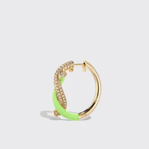 LIME GREEN FRUIT HOOPS EARRINGS>Boochier Online