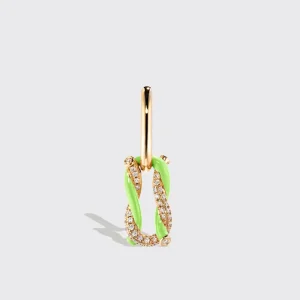 LIME GREEN FRUIT HOOPS MONO EARRING>Boochier Fashion