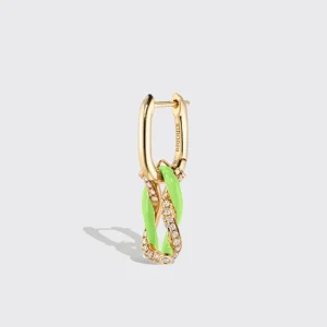 LIME GREEN FRUIT HOOPS MONO EARRING>Boochier Fashion