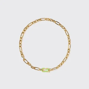 LIME GREEN JUMBO FRUIT HOOPS PENDANT CHAIN NECKLACE [DETACHABLE]>Boochier Discount