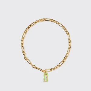 LIME GREEN JUMBO FRUIT HOOPS PENDANT CHAIN NECKLACE [DETACHABLE]>Boochier Discount