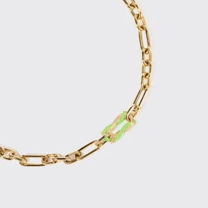 LIME GREEN JUMBO FRUIT HOOPS PENDANT CHAIN NECKLACE [DETACHABLE]>Boochier Discount