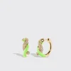 LIME GREEN SMALL FRUIT HOOPS EARRINGS>Boochier Best
