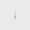 LIME GREEN-DARK BLUE DOUBLE PEARL DIAMOND B-BOY EARRING>Boochier Discount