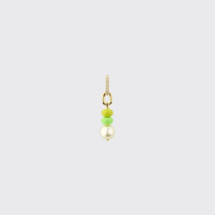 lime_greenneon_yellow_dou_0.webp LIME GREEN-NEON YELLOW DOUBLE PEARL DIAMOND B-BOY EARRING>Boochier Sale