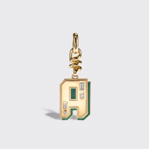 MALACHITE NOSTALGIA LETTER CHARM>Boochier Discount