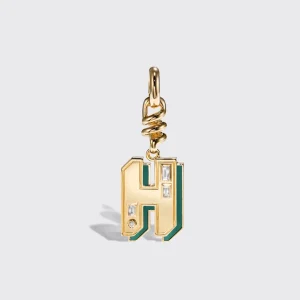 MALACHITE NOSTALGIA LETTER CHARM>Boochier Discount