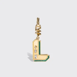 MALACHITE NOSTALGIA LETTER CHARM>Boochier Discount