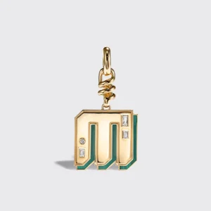 MALACHITE NOSTALGIA LETTER CHARM>Boochier Discount