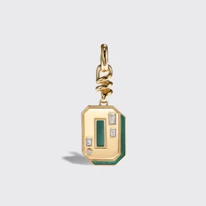 MALACHITE NOSTALGIA LETTER CHARM>Boochier Discount