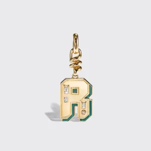 MALACHITE NOSTALGIA LETTER CHARM>Boochier Discount