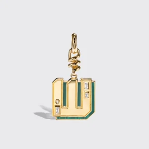 MALACHITE NOSTALGIA LETTER CHARM>Boochier Discount