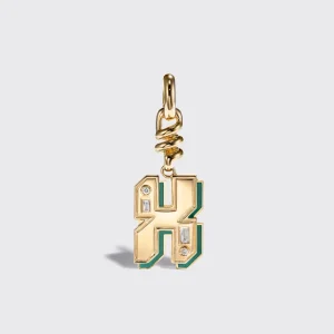 MALACHITE NOSTALGIA LETTER CHARM>Boochier Discount