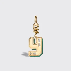 MALACHITE NOSTALGIA LETTER CHARM>Boochier Discount