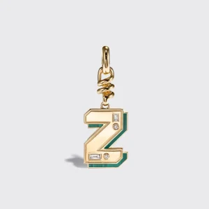 MALACHITE NOSTALGIA LETTER CHARM>Boochier Discount