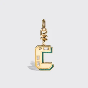 MALACHITE NOSTALGIA LETTER CHARM>Boochier Discount