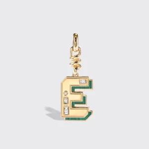 MALACHITE NOSTALGIA LETTER CHARM>Boochier Discount