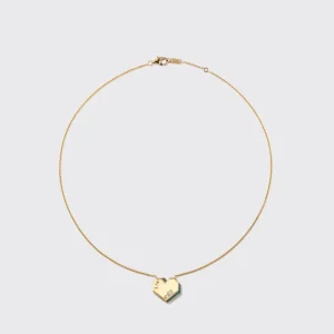 MALACHITE YELLOW GOLD HEART NECKLACE>Boochier Sale