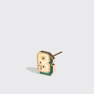 MALACHITE YELLOW GOLD MINI LETTER MONO STUD>Boochier New