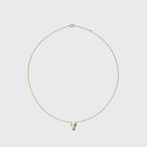 MALACHITE YELLOW GOLD MINI LETTER NECKLACE>Boochier Hot