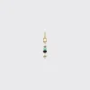 MINT GREEN-BLACK DOUBLE PEARL DIAMOND B-BOY EARRING>Boochier Clearance
