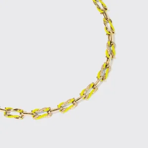 NEON YELLOW FIVE DIAMOND FRUIT HOOPS NECKLACE>Boochier Best