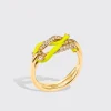 NEON YELLOW FRUIT HOOPS BUCKLE RING>Boochier Discount