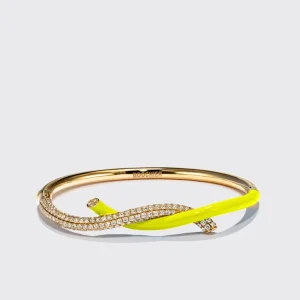 NEON YELLOW FRUIT HOOPS DIAMOND BANGLE>Boochier Best