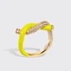 NEON YELLOW FRUIT HOOPS DIAMOND RING>Boochier Best