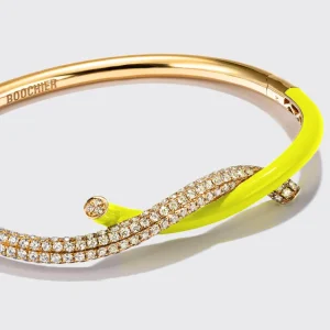 NEON YELLOW FRUIT HOOPS DIAMOND BANGLE>Boochier Best