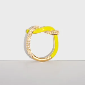NEON YELLOW FRUIT HOOPS DIAMOND RING>Boochier Best