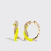 NEON YELLOW FRUIT HOOPS EARRINGS>Boochier Clearance