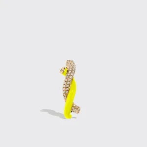 NEON YELLOW FRUIT HOOPS EARRINGS>Boochier Clearance