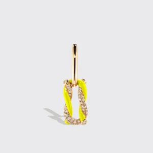 NEON YELLOW FRUIT HOOPS MONO EARRING>Boochier Outlet