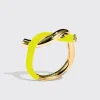 NEON YELLOW FRUIT HOOPS RING>Boochier Fashion