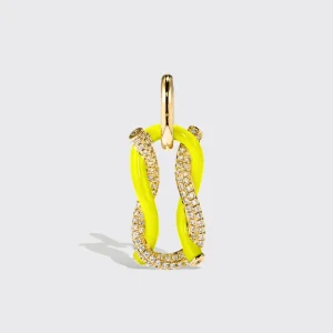 NEON YELLOW JUMBO FRUIT HOOPS PENDANT>Boochier Hot