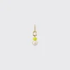NEON YELLOW SINGLE PEARL DIAMOND B-BOY EARRING>Boochier Best