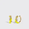 NEON YELLOW SMALL FRUIT HOOPS EARRINGS>Boochier Discount