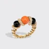 ONYX & CORAL DIAMOND GUMBALL SLINKEE RING>Boochier Outlet