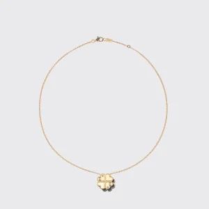 ONYX YELLOW GOLD CLOVER LEAF NECKLACE>Boochier Sale