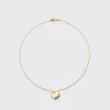 ONYX YELLOW GOLD HEART NECKLACE>Boochier Fashion