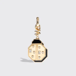 ONYX YELLOW GOLD LADYBUG CHARM>Boochier Sale