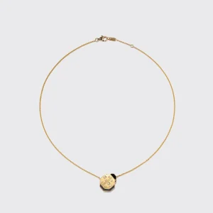ONYX YELLOW GOLD LADYBUG NECKLACE>Boochier Discount