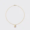 ONYX YELLOW GOLD LETTER NECKLACE>Boochier Outlet