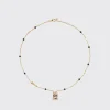 ONYX YELLOW GOLD LUCKY CAT DIAMOND NECKLACE>Boochier Hot
