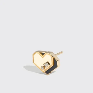 ONYX YELLOW GOLD MINI HEART STUDS>Boochier Outlet