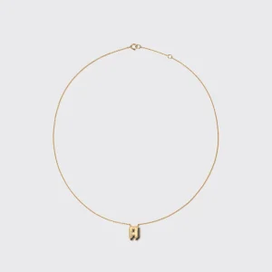 ONYX YELLOW GOLD MINI LETTER NECKLACE>Boochier New